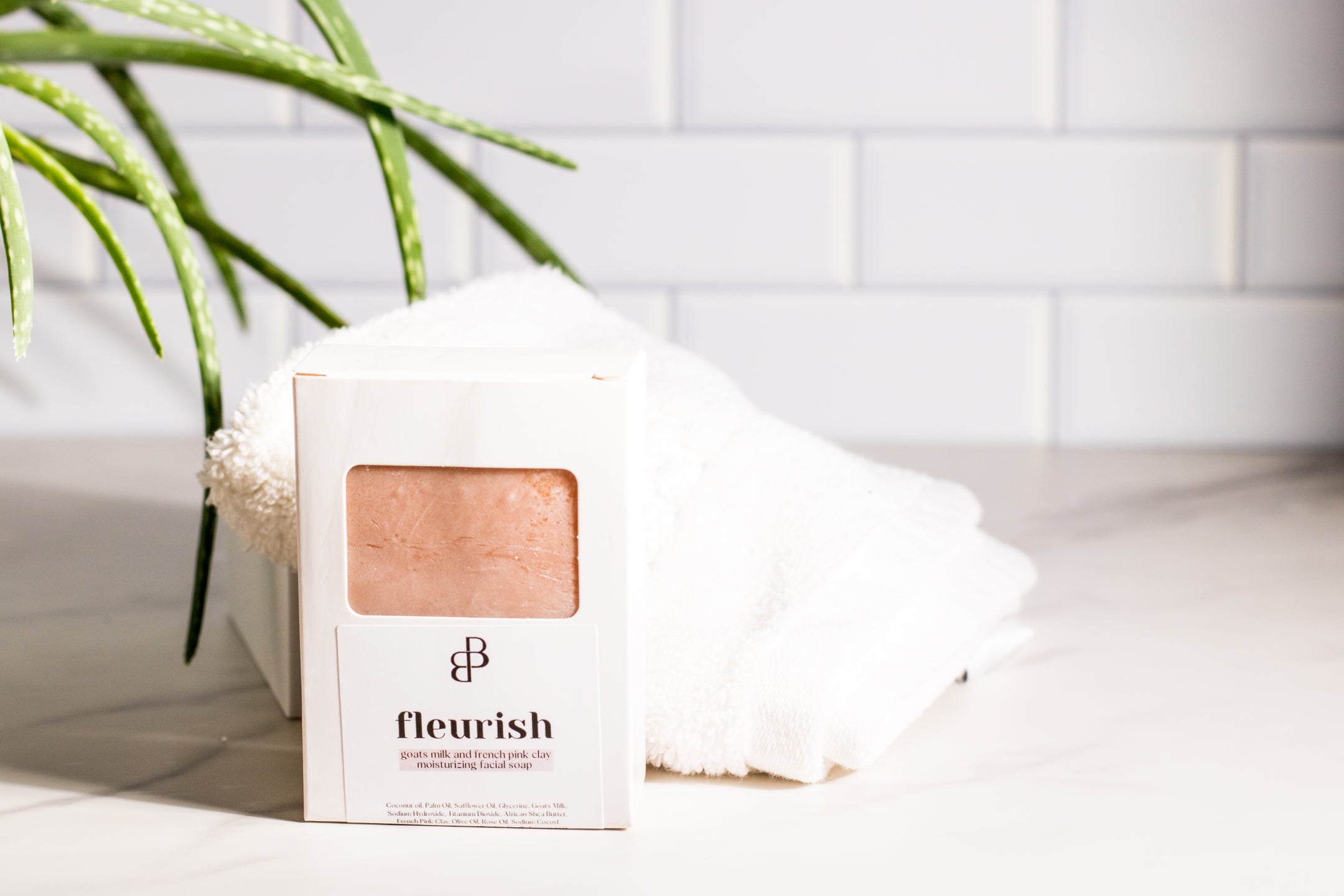 Fleurish Goats Milk & French Pink Clay Moisturizing Facial Soap
